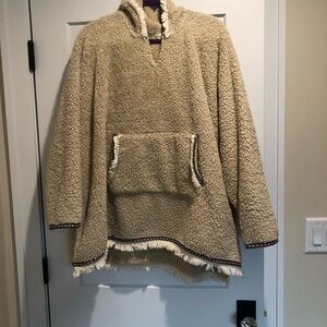 Natural Life Oversized Cream Sherpa Pullover one size